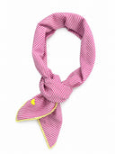 Bandana rosa weiß gestreift, gebunden
