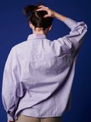 Popeline Bluse gestreift mit Stickereien