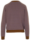 Kaschmir Pullover mit Streifen und Kontrastnähten