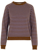 Kaschmir Pullover mit Streifen und Kontrastnähten