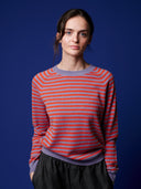 Kaschmir Pullover mit Streifen und Kontrastnähten
