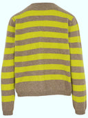 Kaschmir Strickjacke Brushed mit Streifen