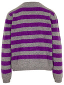 Kaschmir Strickjacke Brushed mit Streifen
