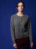 Kaschmir Strickjacke Zopfmuster