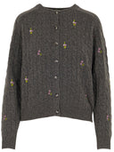 Kaschmir Strickjacke Zopfmuster