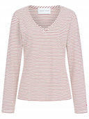 Longsleeve Streifen V-Ausschnitt
