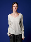 Longsleeve Streifen V-Ausschnitt