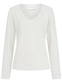 Longsleeve Streifen V-Ausschnitt