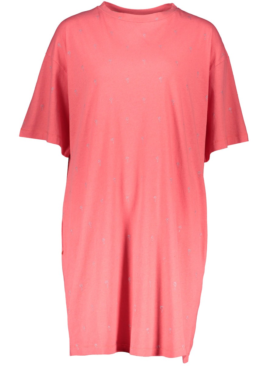 Kleid mit palmenprint rosa Vorderseite