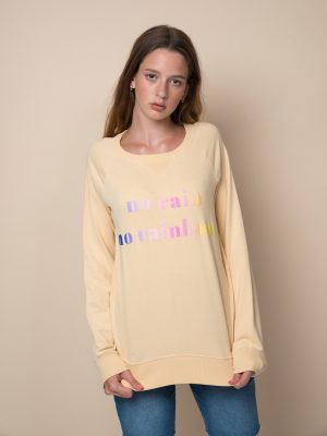 Sweatshirt no rain gelb am Model