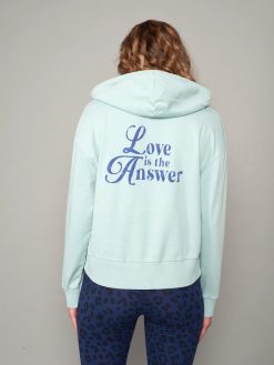 Hoodie in Bleu Love Print Rückansicht