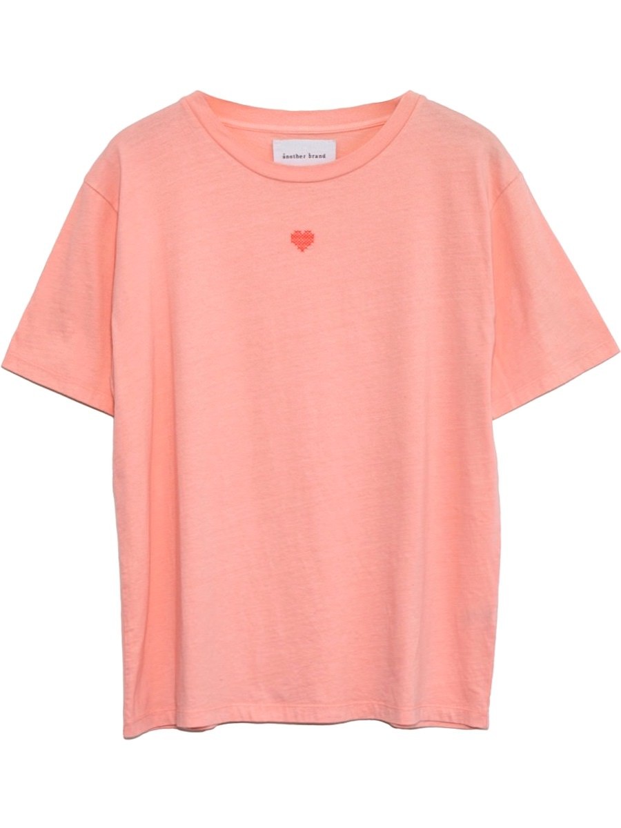 Shirt mit pinkem Herz in rosa Vorderseite