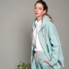 Oversize Sweatjacke in Mint offen