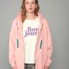 Oversize Sweatjacke in rosa