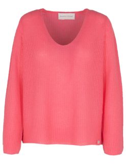 Kaschmit Pullover pink V-Ausschnitt