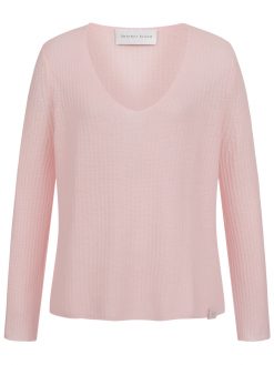 Kaschmit Pullover mit V Ausschnitt rosa