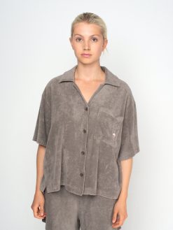 Shirt mit Knopfleiste in grau