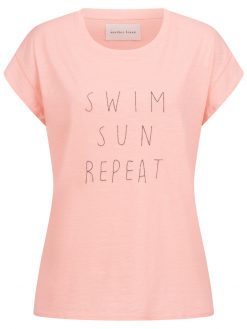 Shirt Swim Sun Repeat in hellem rosé Vorderseite