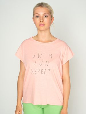 Shirt Swim Sun Repeat in hellem rosé