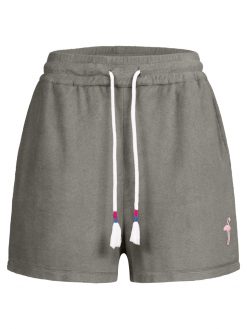 Shorts aus Frottee Vorderseite in Grau