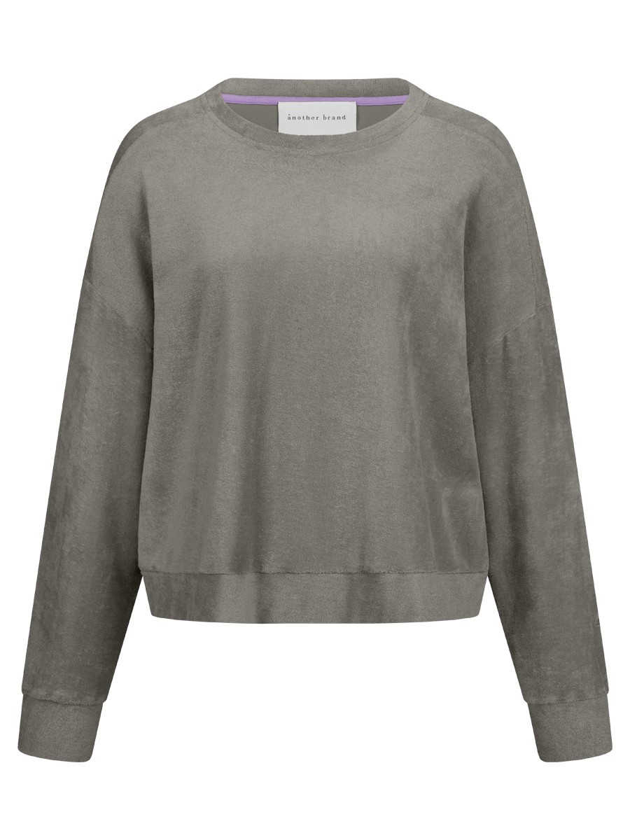 Sweatshirt aus Frottee Vorderseite in Grau