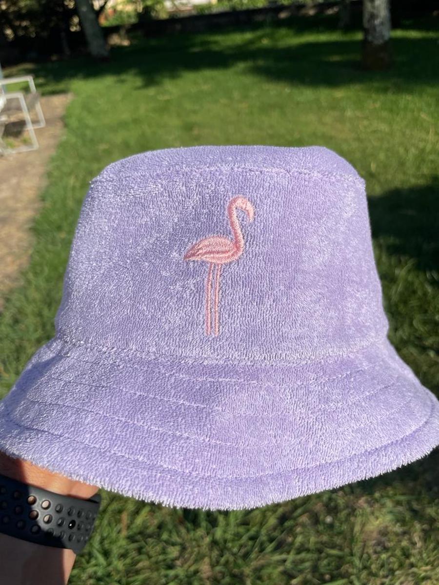 Bucket hat flieder mit Flamingo
