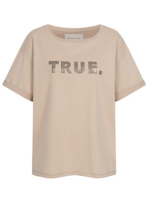 T-Shirt mit Glitzerprint TRUE silver