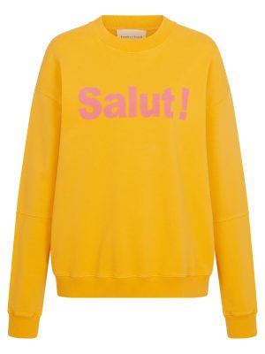 Länger geschnittener Salut Sweater in gelb