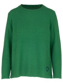 Basic Pullover linke Maschen grün