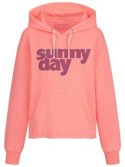 Hoodie sunny day in fluo abricot