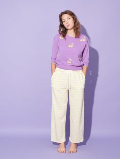 Streifenhose lange in gelb