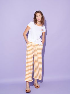 Streifenhose lange in orange