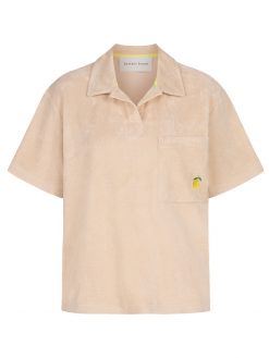 Polo Shirt aus Frottee in Beige