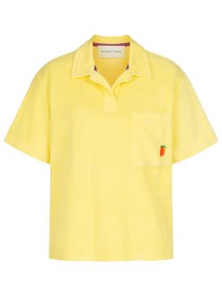 Polo Shirt aus Frottee in Gelb
