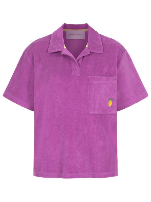 Polo Shirt aus Frottee in Lila