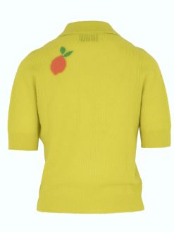 Kaschmir Polo in lime Rückansicht