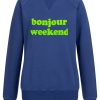 Sweatshirt bonjour weekend blau