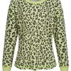 Longsleeve mit Leoprint lime