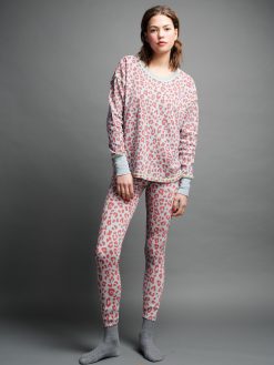 Leggings mit Leoprint in grau