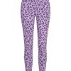 Leggings mit Leoprint in violett