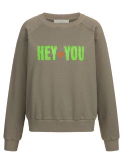 Hey You Sweatshirt aus reiner Baumwolle in grau