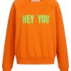 Hey You Sweatshirt aus reiner Baumwolle in orange