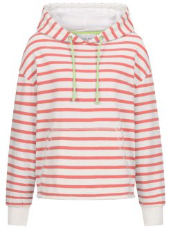 Hoodie Streifen koralle