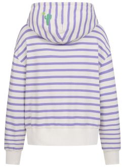 Hoodie mit Streifen und Kaktusstickerei
