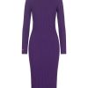 Strickkleid in Rippenoptik in Lila