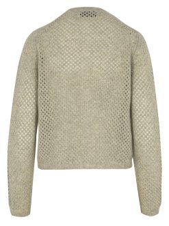 Strickjacke in Netzoptik grau Rückansicht