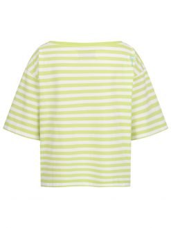 Shirt mit lime-weißen Streifen Rückansicht