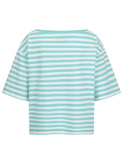 Shirt mit türkis-weißen Streifen Rückansicht