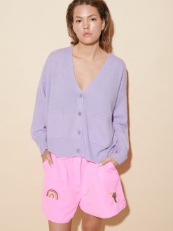 Popeline Shorts pink am Model