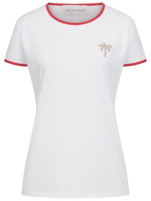 Shirt mit Lurex Palme im Retro Stil